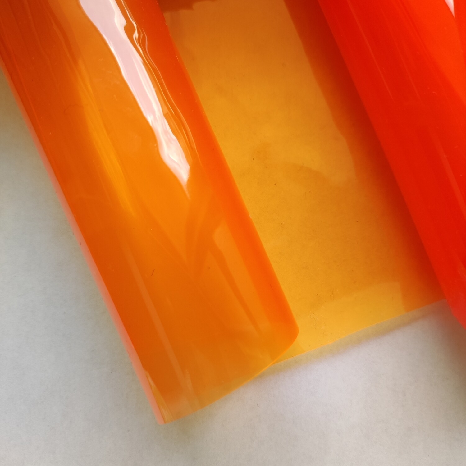 49 x 120cm tissu cristal transparent orange