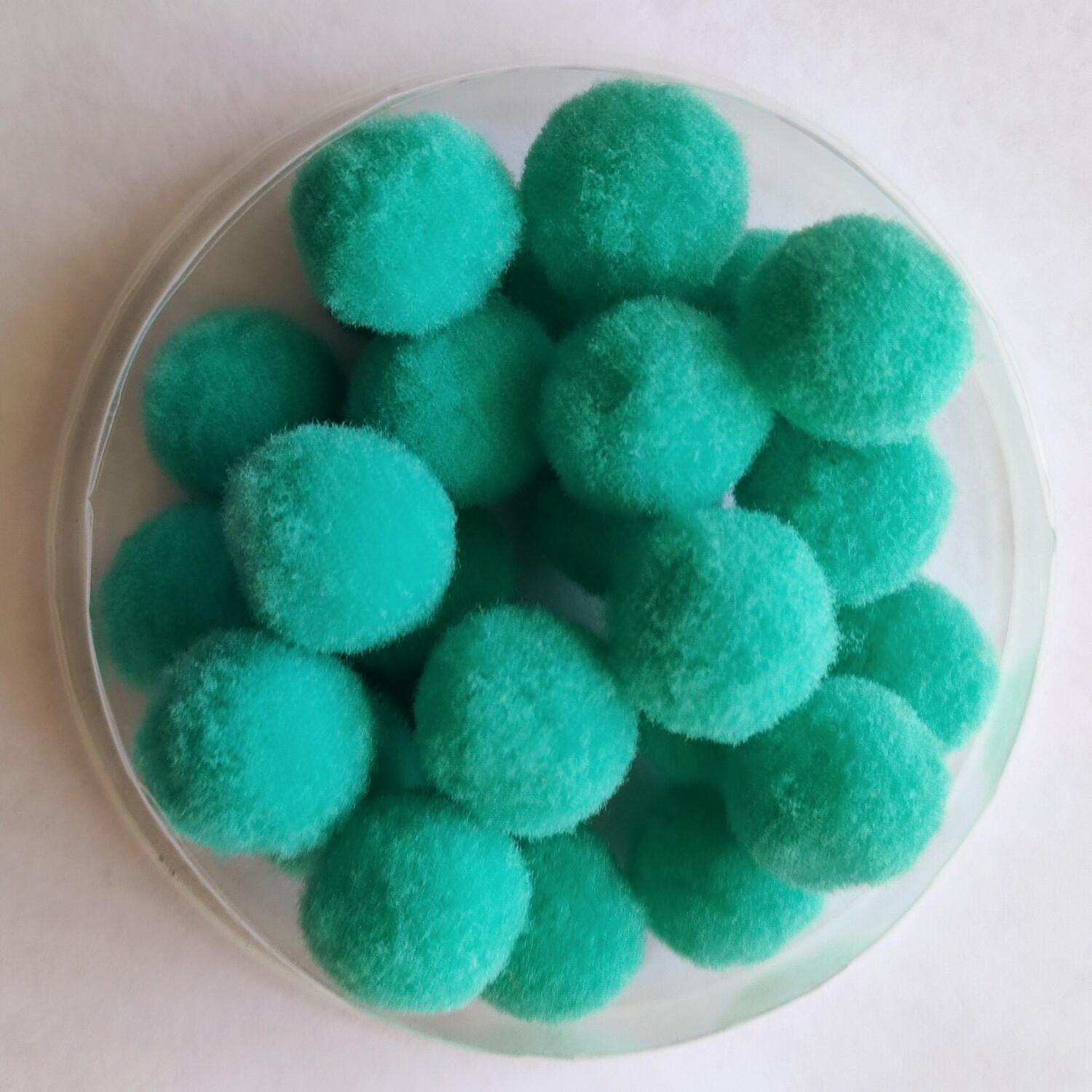 20 pompons rond 15mm bleu / vert