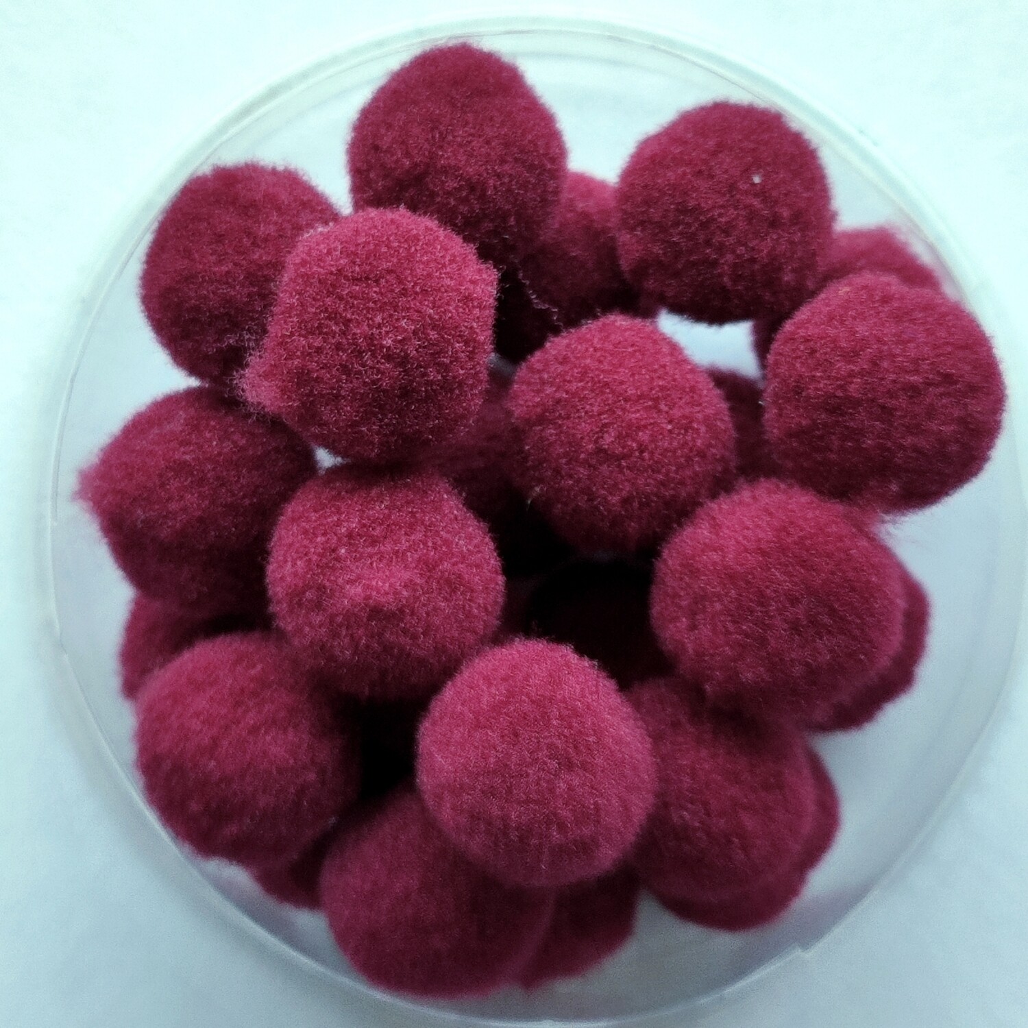 20 pompons rond 15mm pourpre