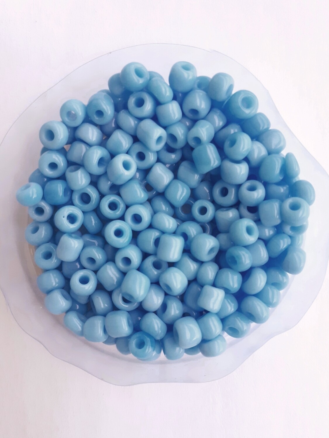 450 perles en verre 4MM (40g) bleu opaque