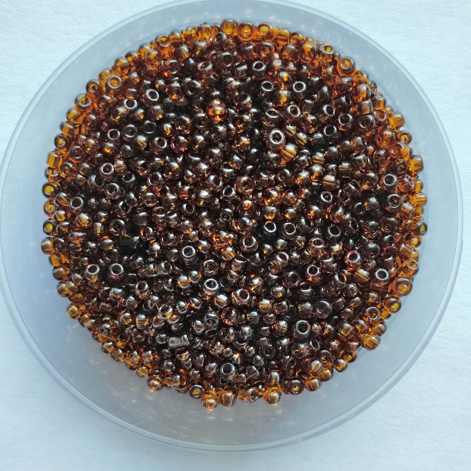 2600 perles en verre 2MM (40g) marron foncé transparent
