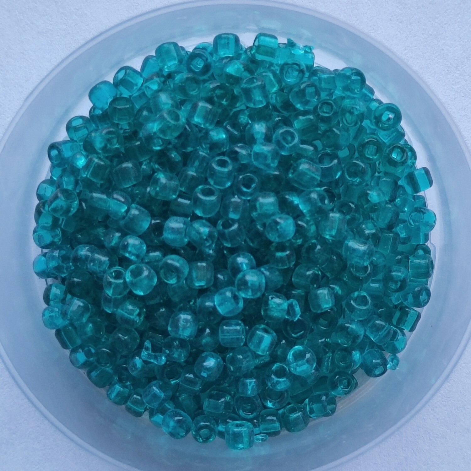 1400 perles en verre 3MM (40g) turquoise transparent