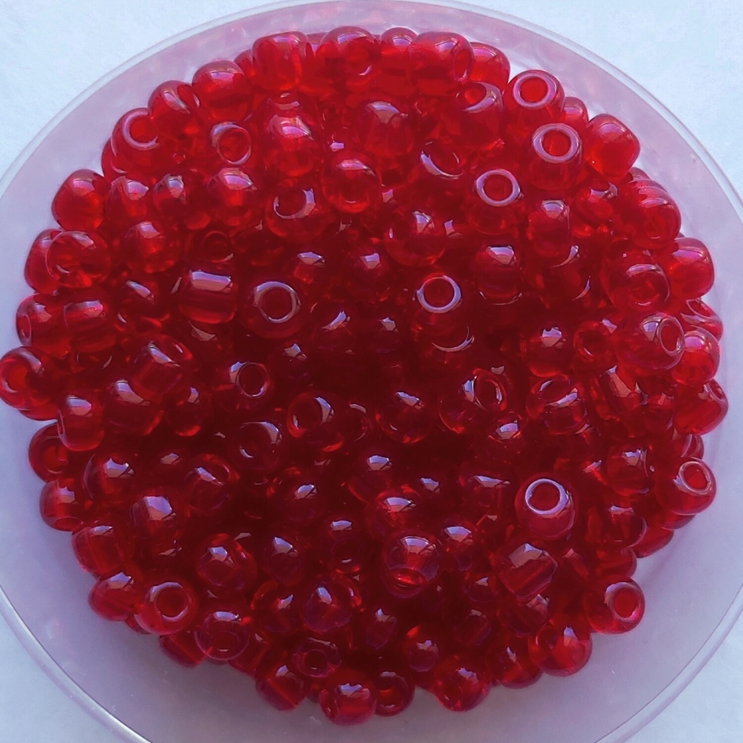 450 perles en verre 4MM (40g) rouge foncé transparent
