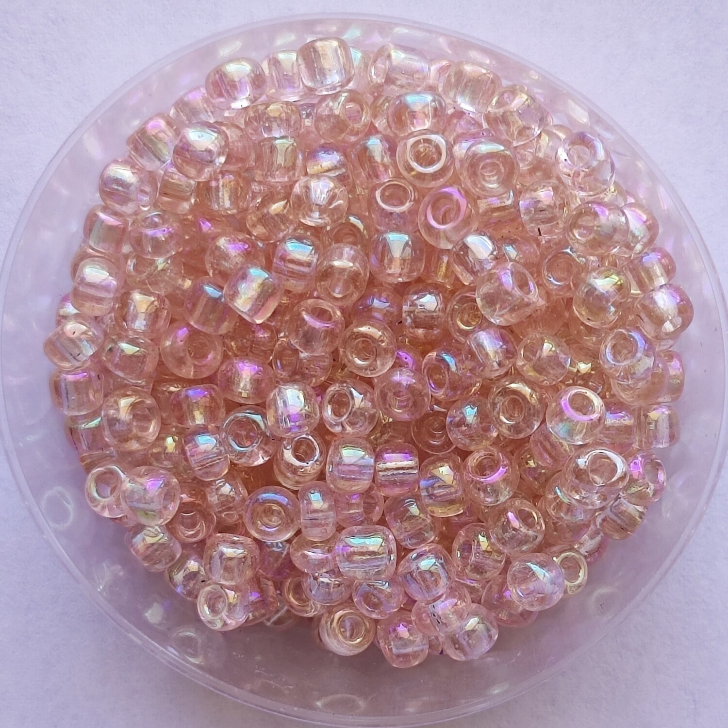 400 perles en verre 4MM (32g) corail clair nacré