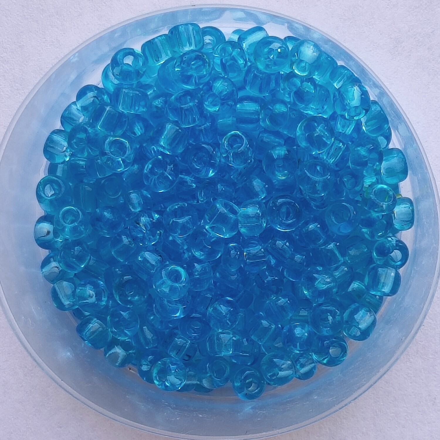 450 perles en verre 4MM (40g) bleu transparent