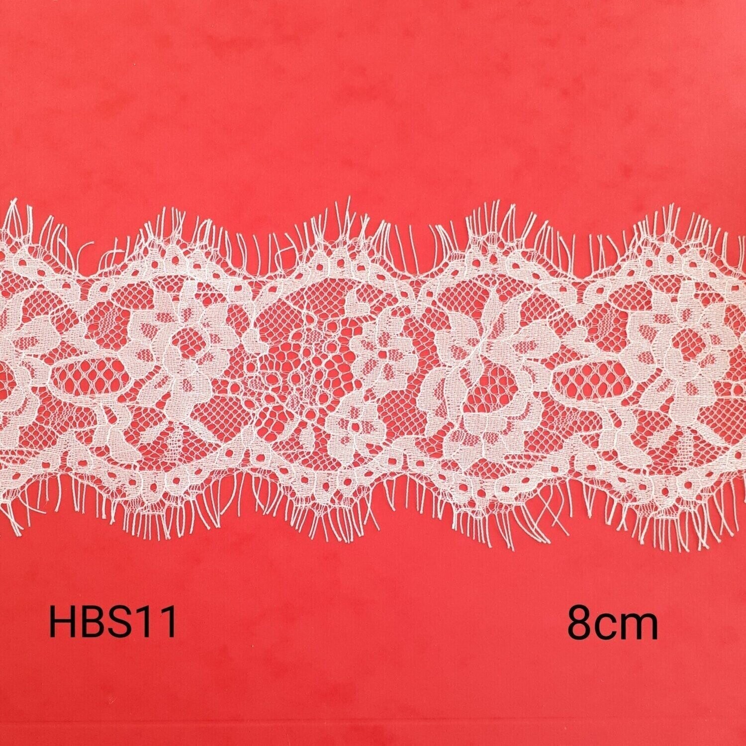 3 mètres dentelle de cils blanche 9 cm