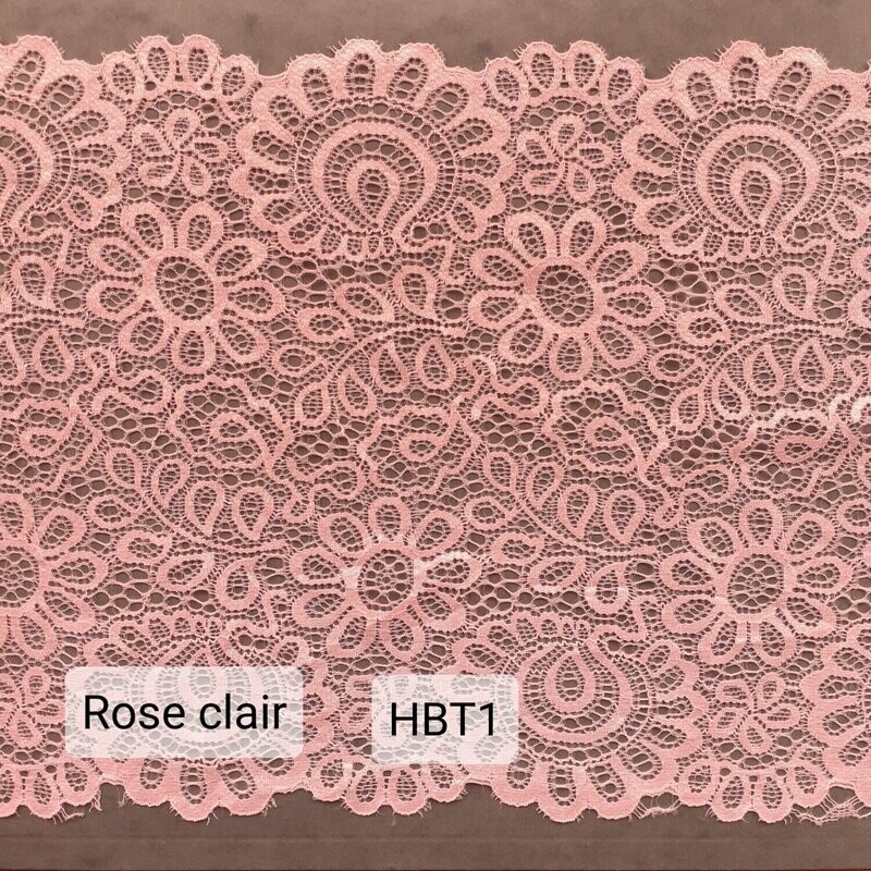 3 mètres dentelle élastique 22 cm rose clair 3 mètres dentelle élastique 22 cm rose clair