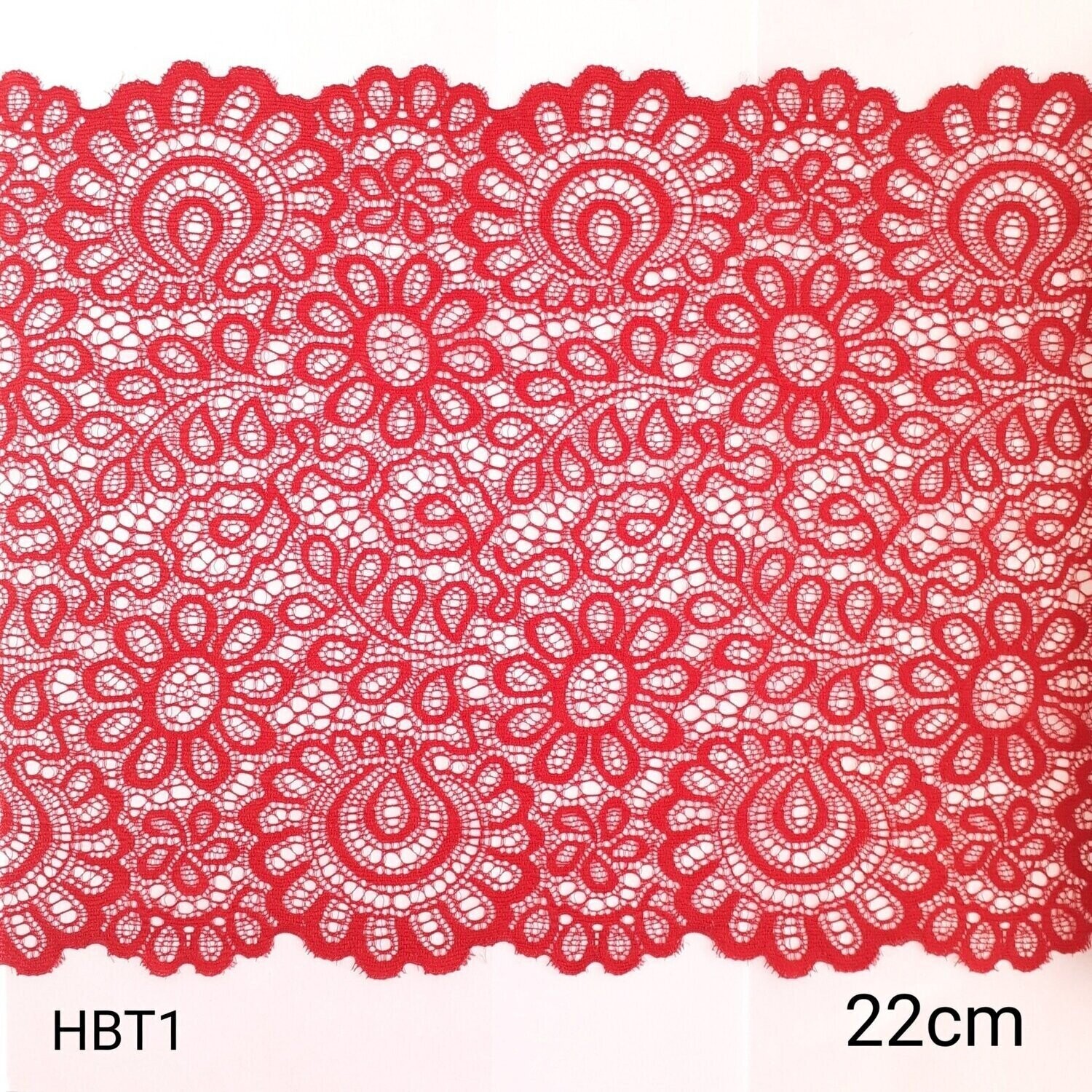 3 mètres dentelle élastique 22 cm bordeaux