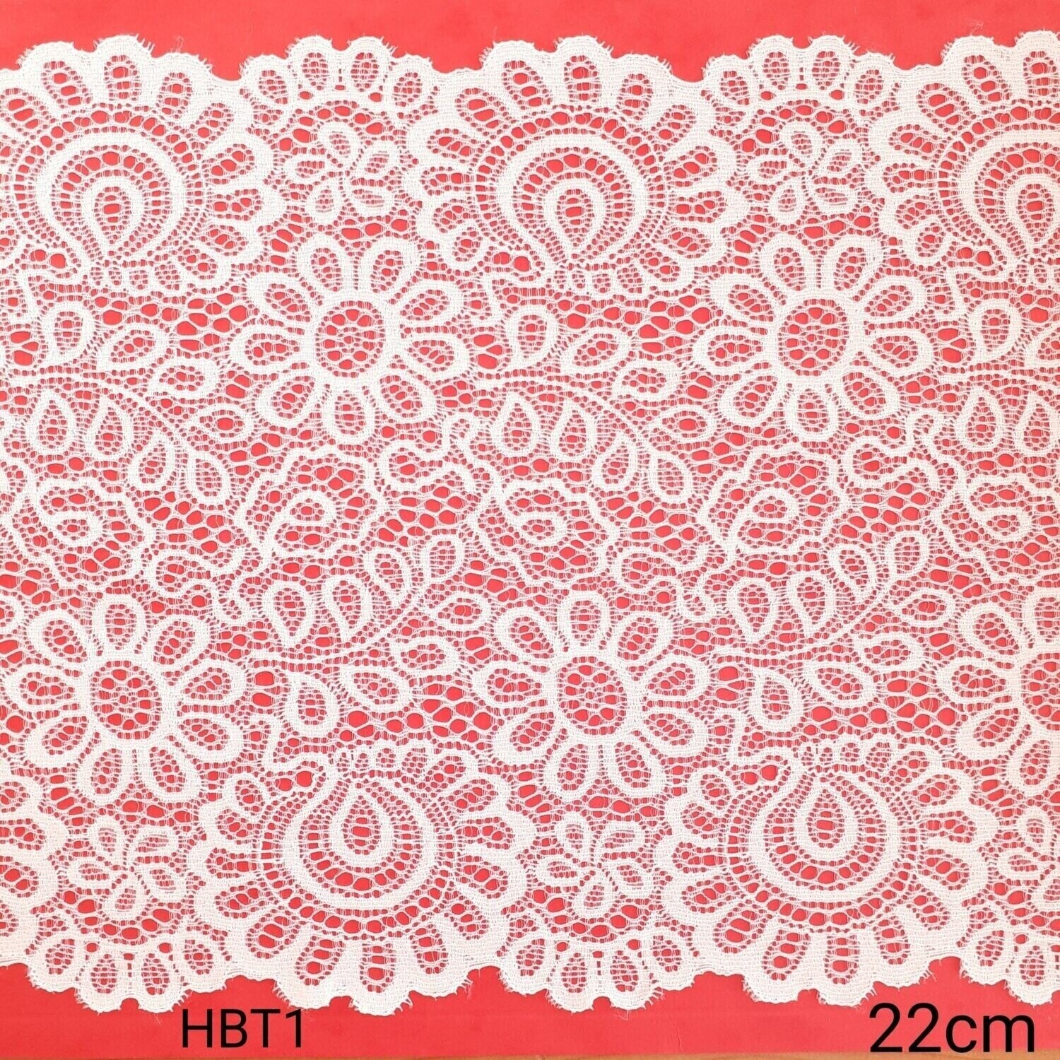 3 mètres dentelle élastique 22 cm blanc
