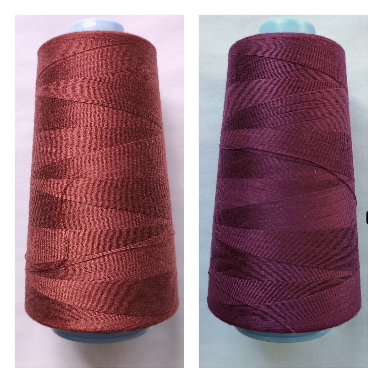 Cône de fil 100% polyester 3000 yards BORDEAUX / 2 nuances