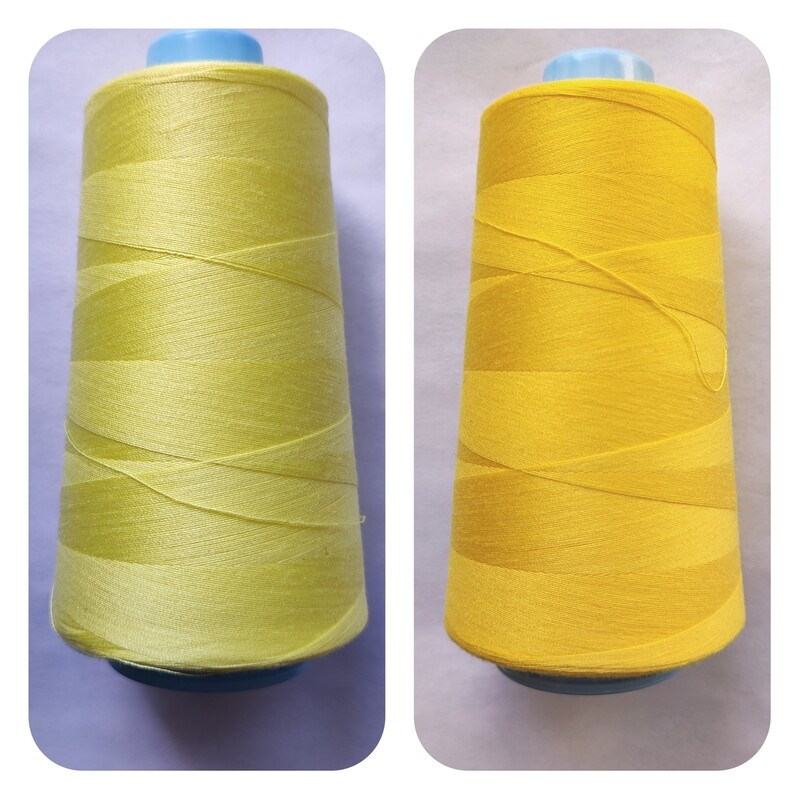Cône de fil 100% polyester 3000 yards JAUNE