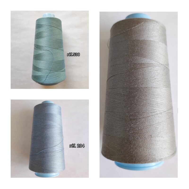 Cône de fil 100% polyester 3000 yards GRIS