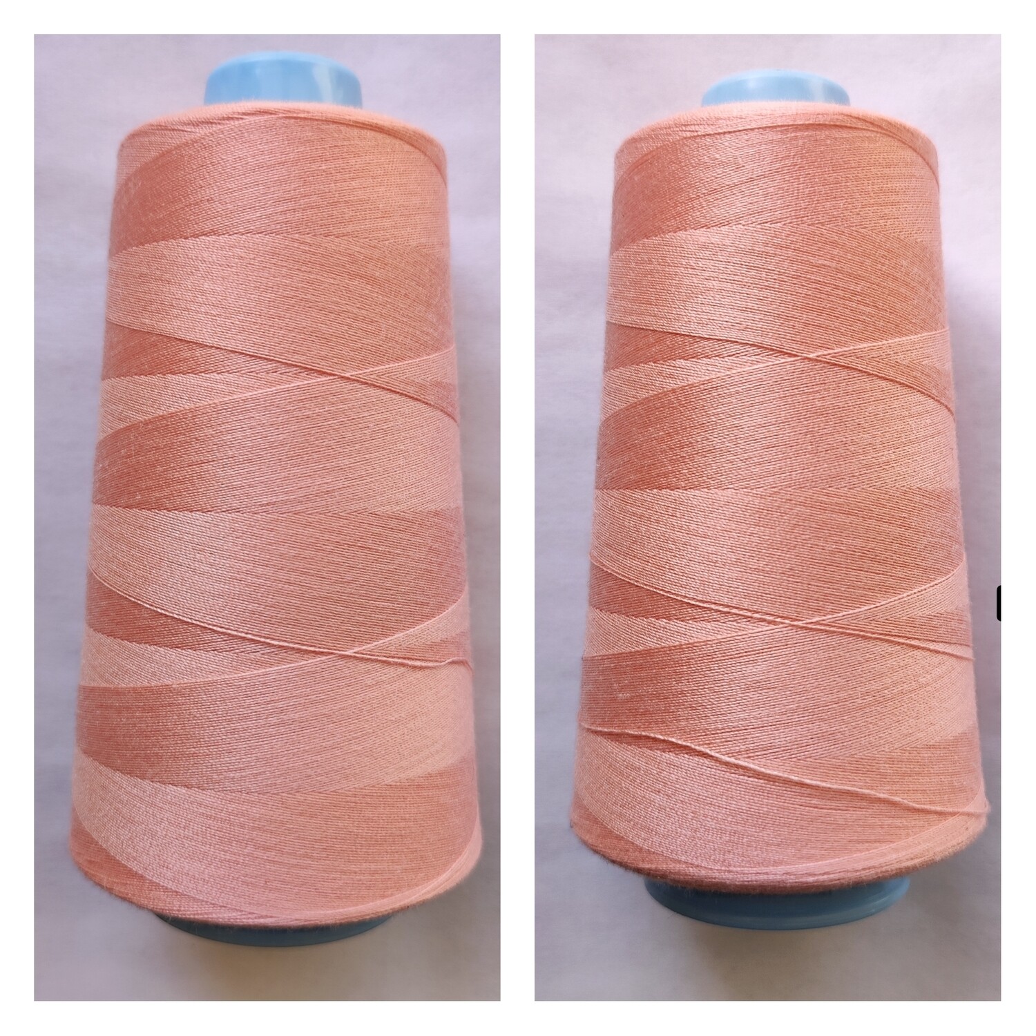 Cône de fil 100% polyester 3000 yards SAUMON / 2 nuances