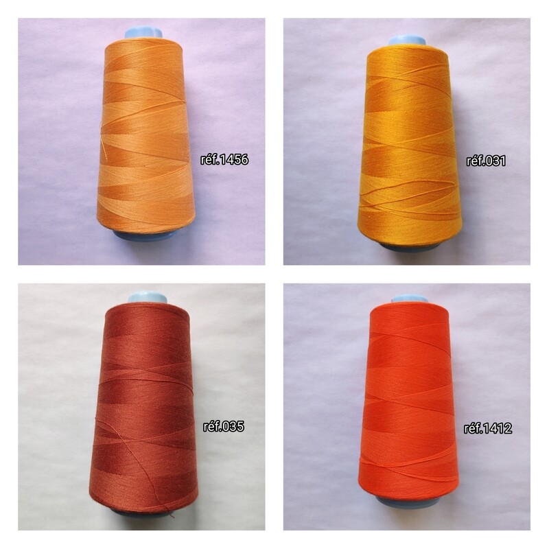 Cône de fil 100% polyester 3000 yards ORANGE
