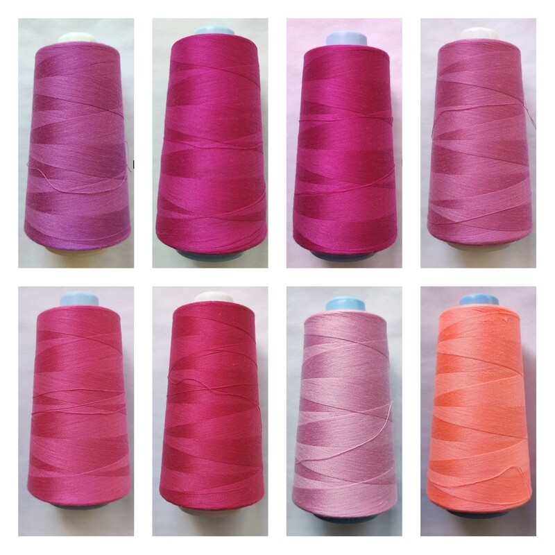 Cône de fil 100% polyester 3000 yards ROSE