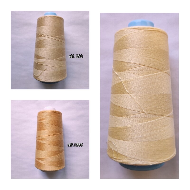 Cône de fil 100% polyester 3000 yards BEIGE / 3 nuances
