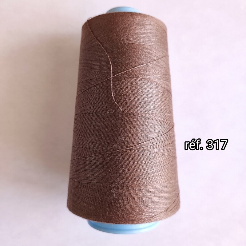 Cône de fil 100% polyester 3000 yards MARRON 