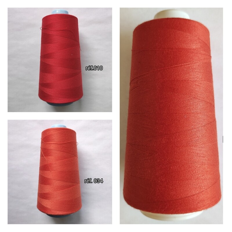 Cône de fil 100% polyester 3000 yards ROUGE / 3 nuances