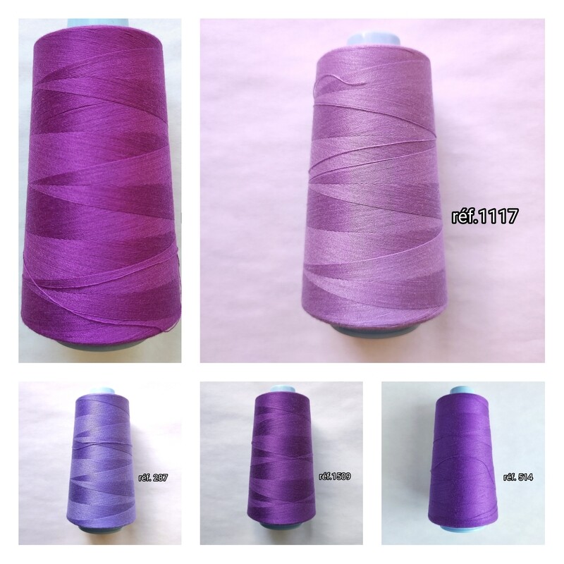 Cône de fil 100% polyester 3000 yards VIOLET