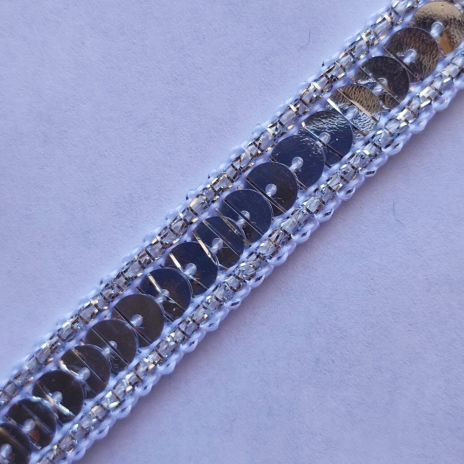 Galon sequin 1,3 cm argenté 