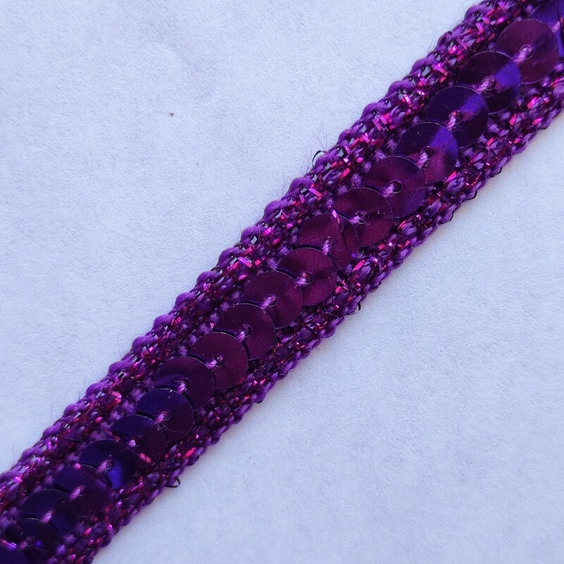 Galon sequin 1,3 cm au m (choisissez vos couleurs)