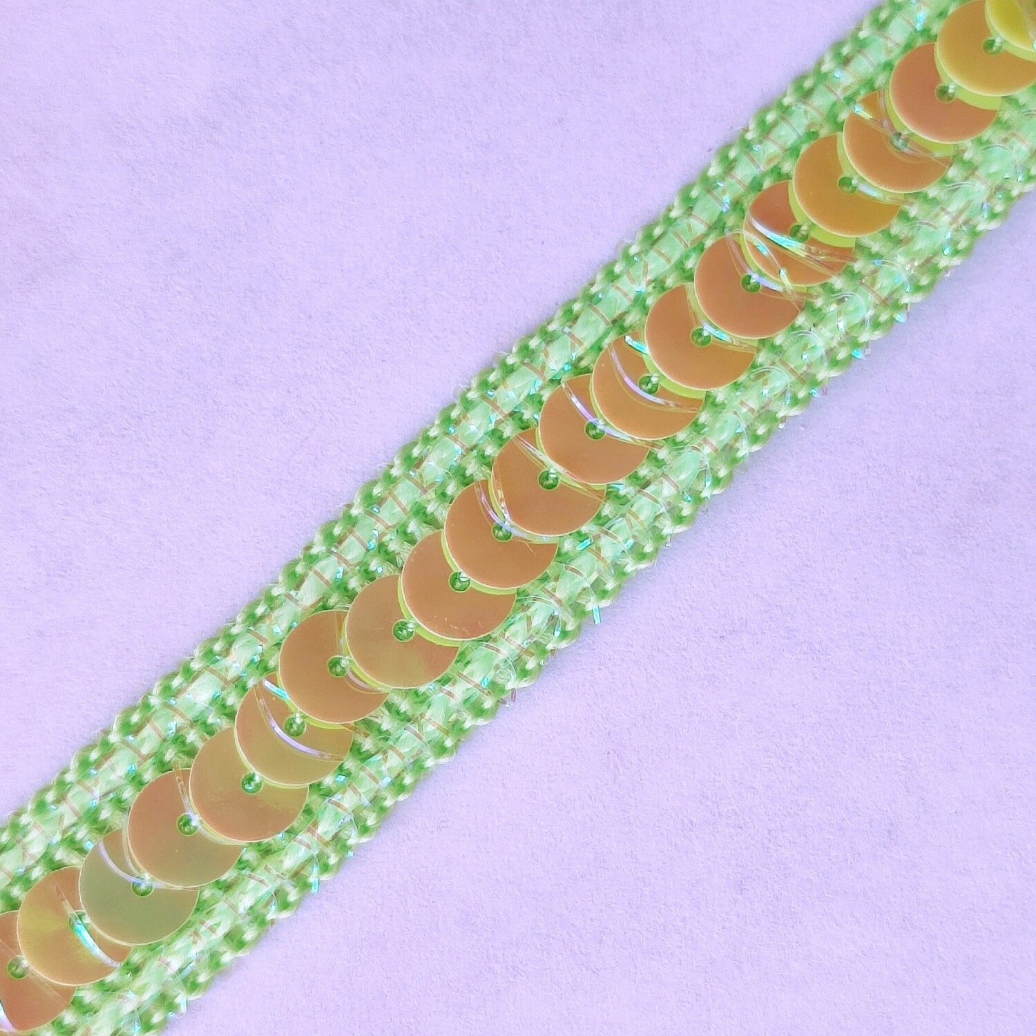 Galon sequin 1,3 cm vert clair 
