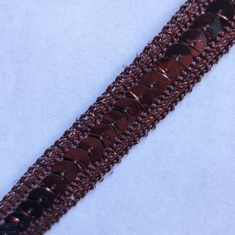 Galon sequin 1,3 cm marron 