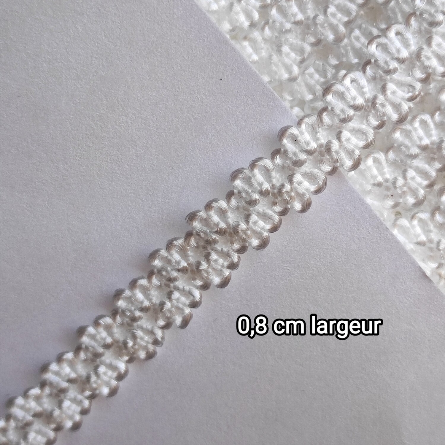 Élastique dentelle 8 mm largeur blanc
