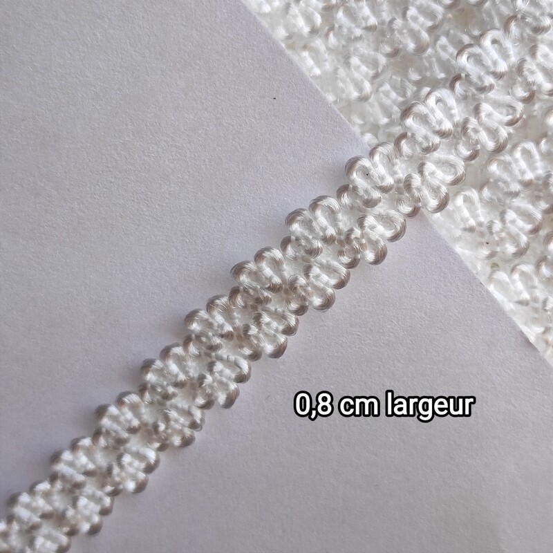 Élastique dentelle 8 mm largeur blanc