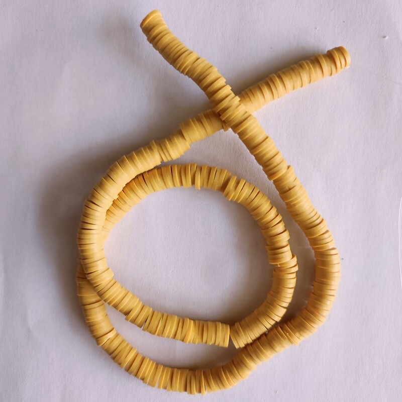  330 perles polymère 6mm moutarde