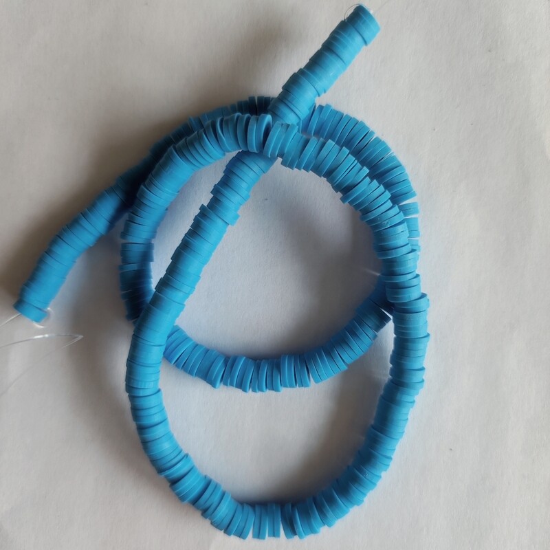  330 perles polymère 6mm bleu azur