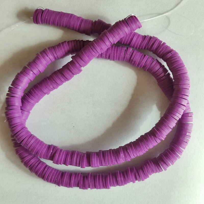  330 perles polymère 6mm parme