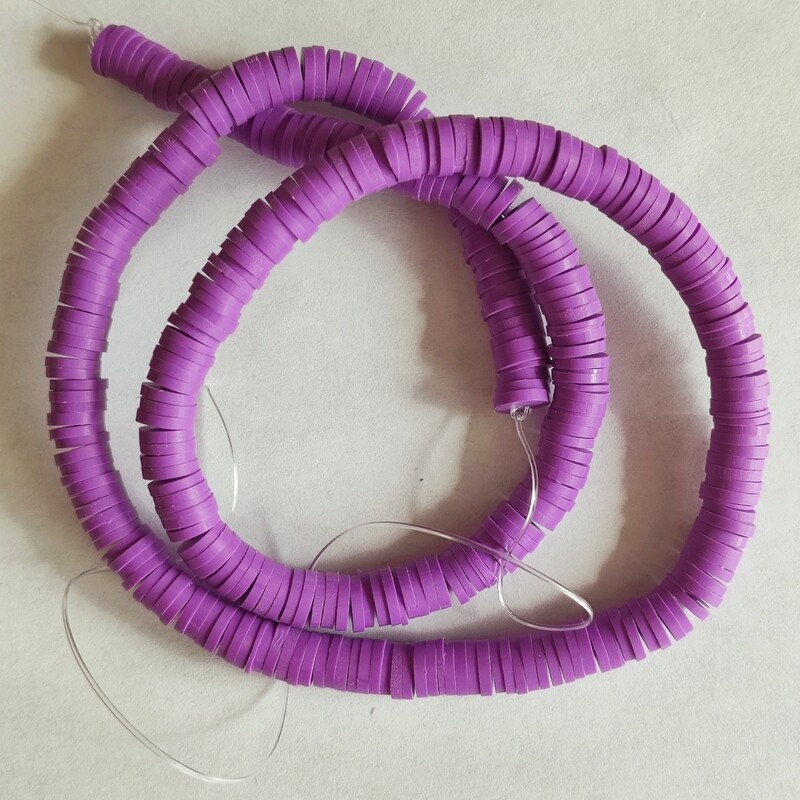  330 perles polymère 6mm rose violet