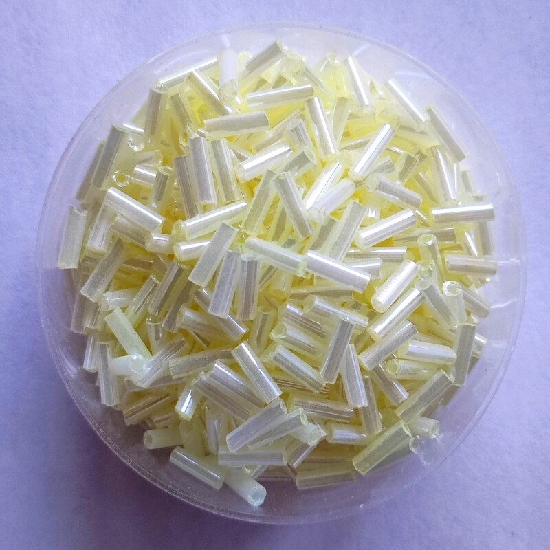 20g perles tube 6mm x 2mm jaune clair 