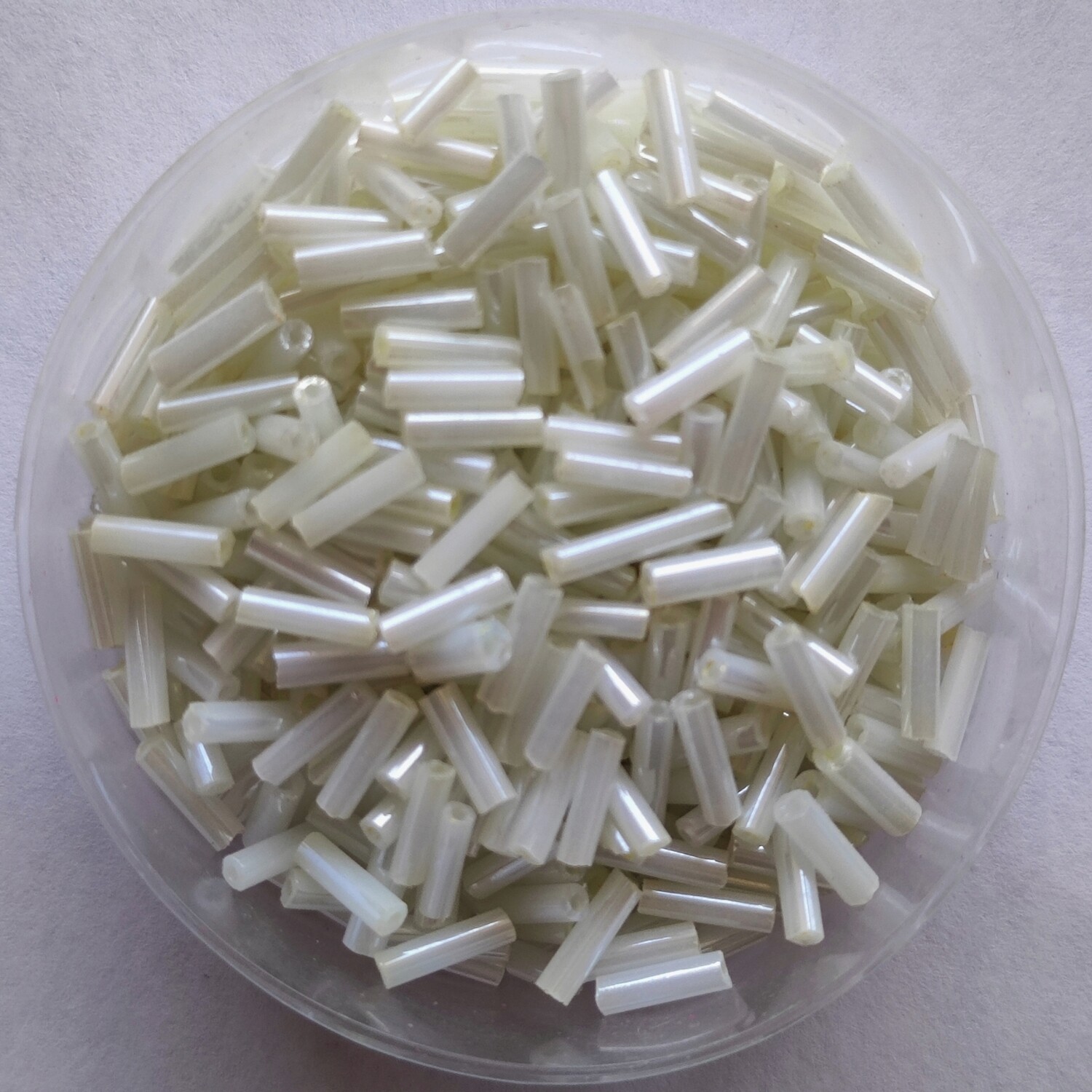 20g perles tube 6mm x 2mm écru 
