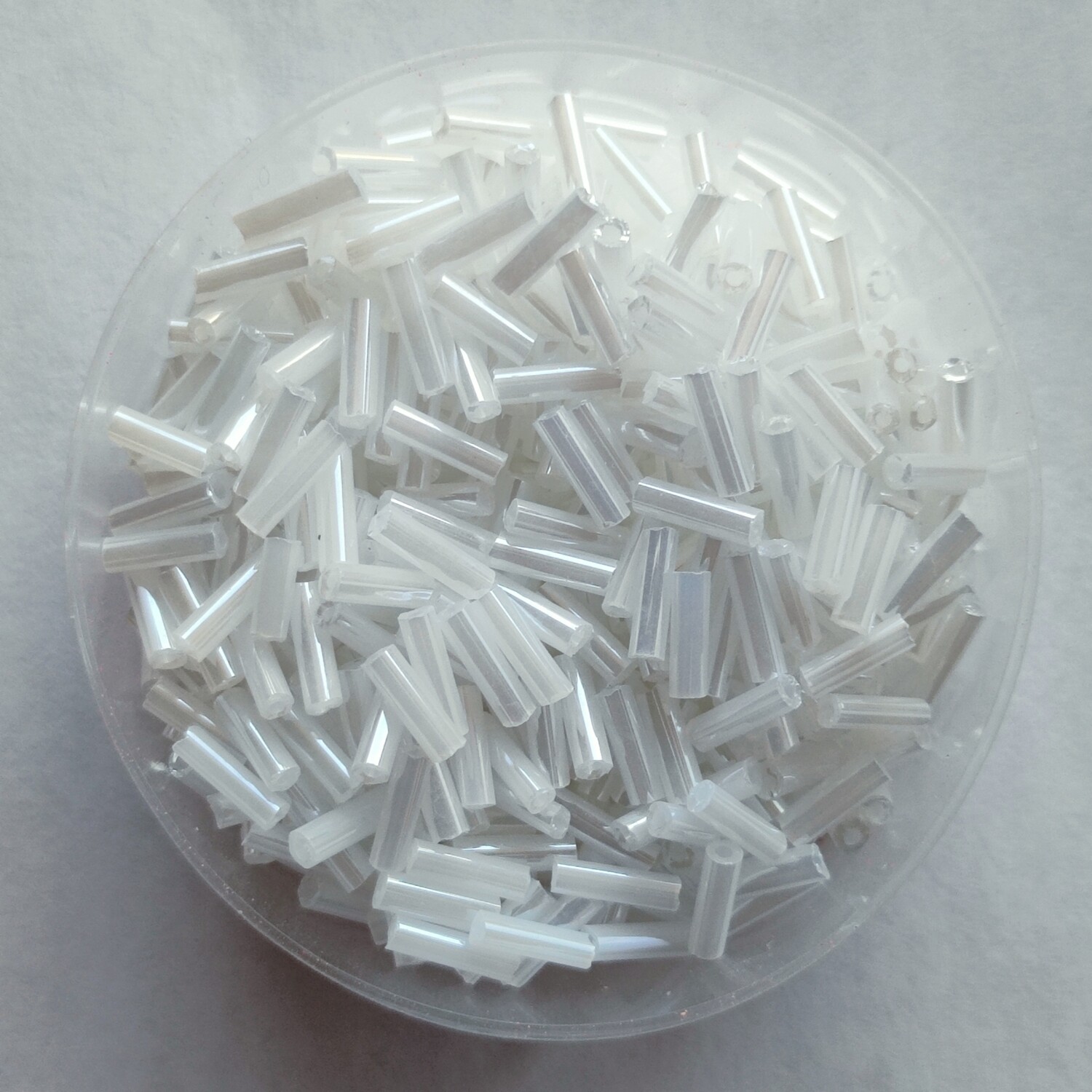 20g perles tube 6mm x 2mm blanc