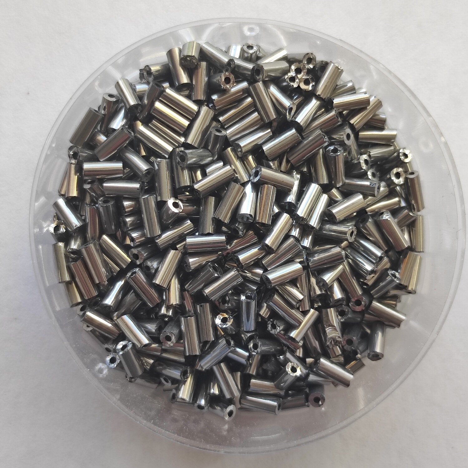 20g perles tube 4,5mm x 1,5mm gris foncé métallisé 
