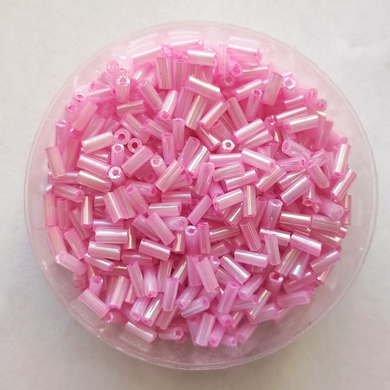 20g perles tube 4,5mm x 1,5mm rose 