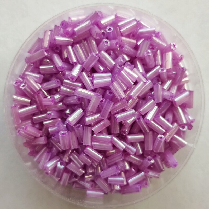 20g perles tube 4,5mm x 1,5mm rose violet