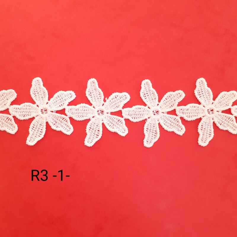 Dentelle fleur 4 cm, coupon de 0,90 mètres 