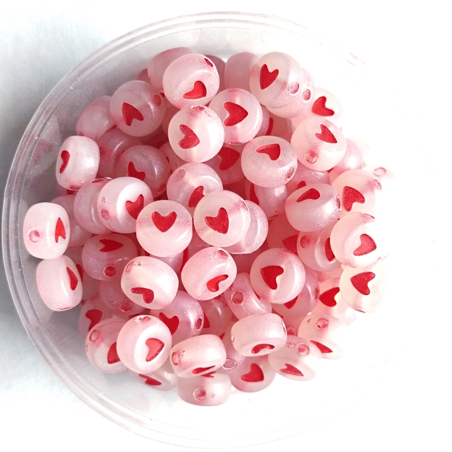 100 perles coeur acrylique 7mm #2