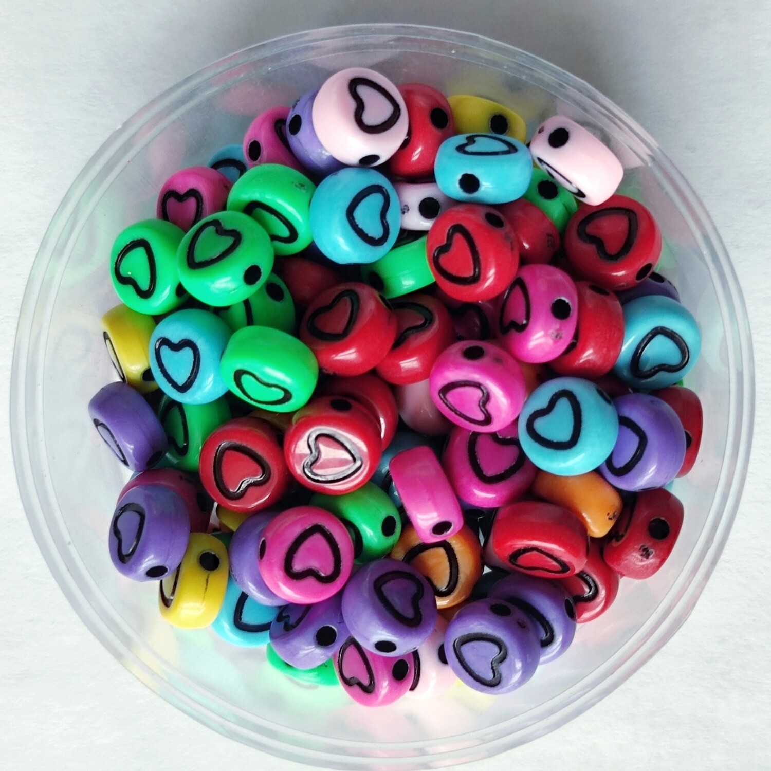 100 perles coeur acrylique 7mm #5