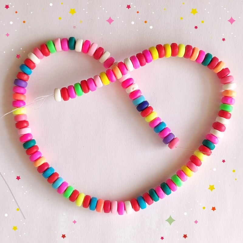 110 perles 7x4mm colorés #1