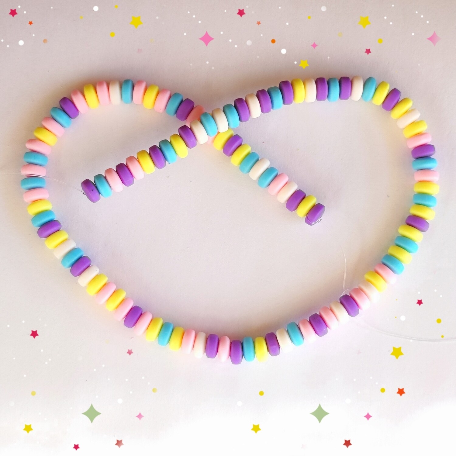 110 perles 7x4mm colorés #3