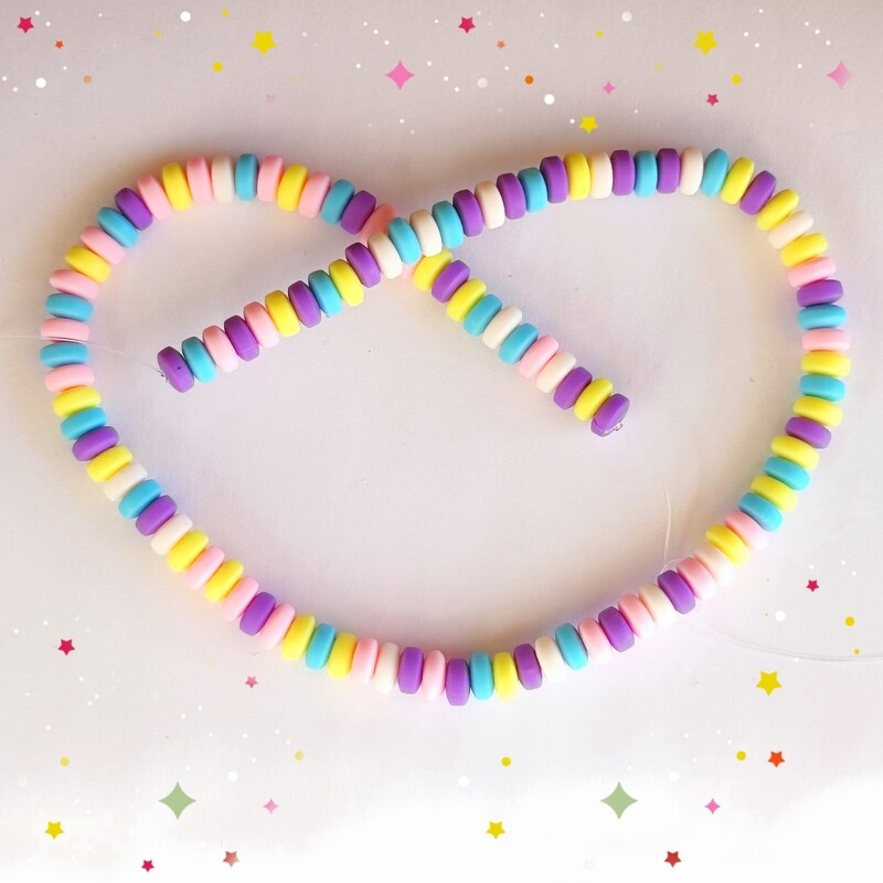 110 perles 7x4mm colorés #3