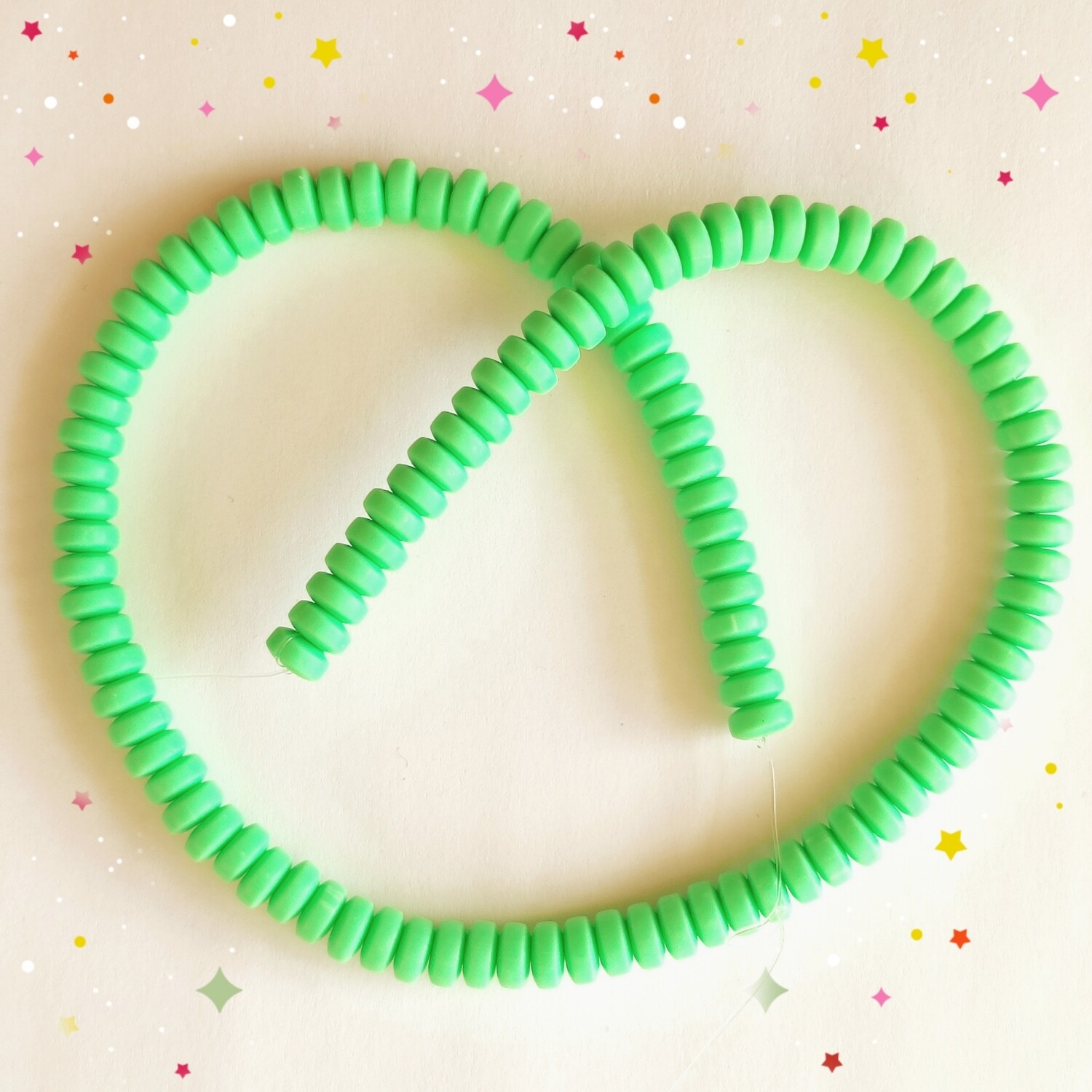 110 perles 7x4mm vert vif