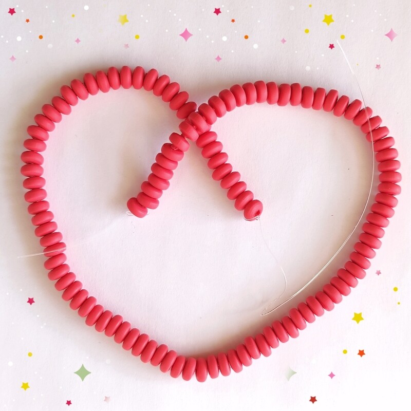 110 perles 7x4mm rouge 