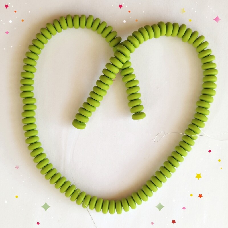 110 perles 7x4mm vert amande
