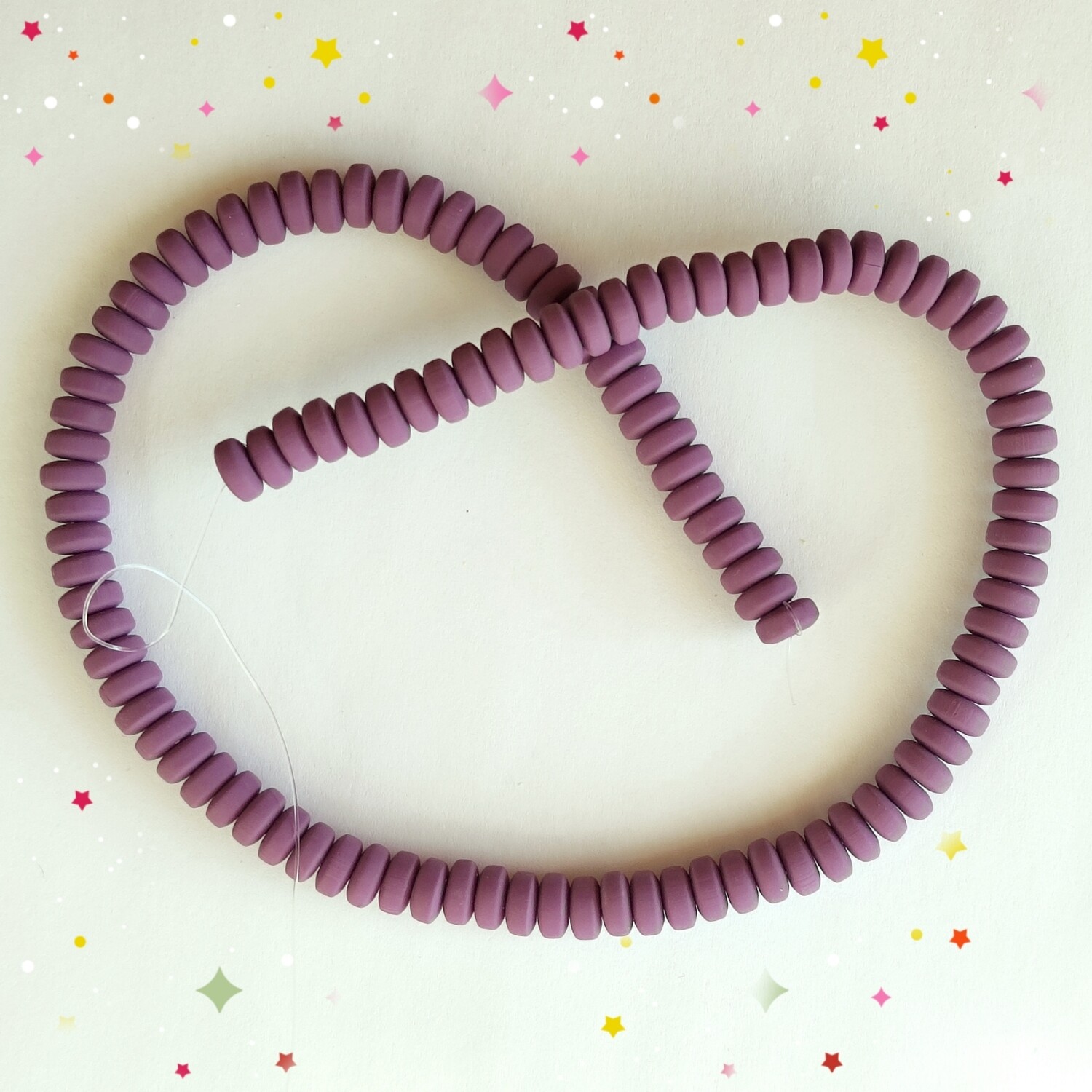 110 perles 7x4mm mauve 