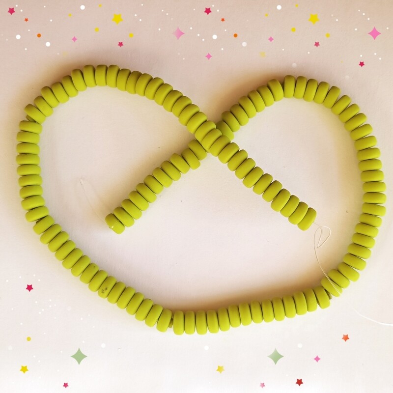 110 perles 7x4mm vert pomme 